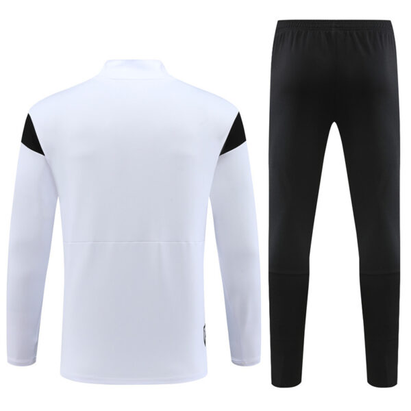 23-24 Marseille white with black and blue half zipper sweater tracksuit - Image 4