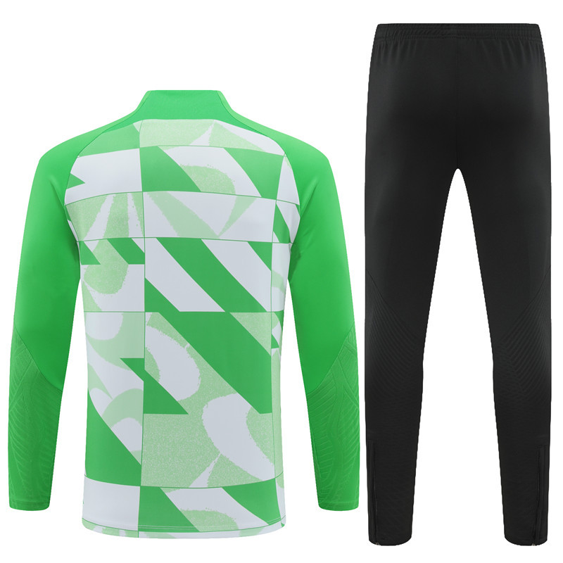 005-10 23-24 ATM Camoflage green with white half zipper training tracksuit