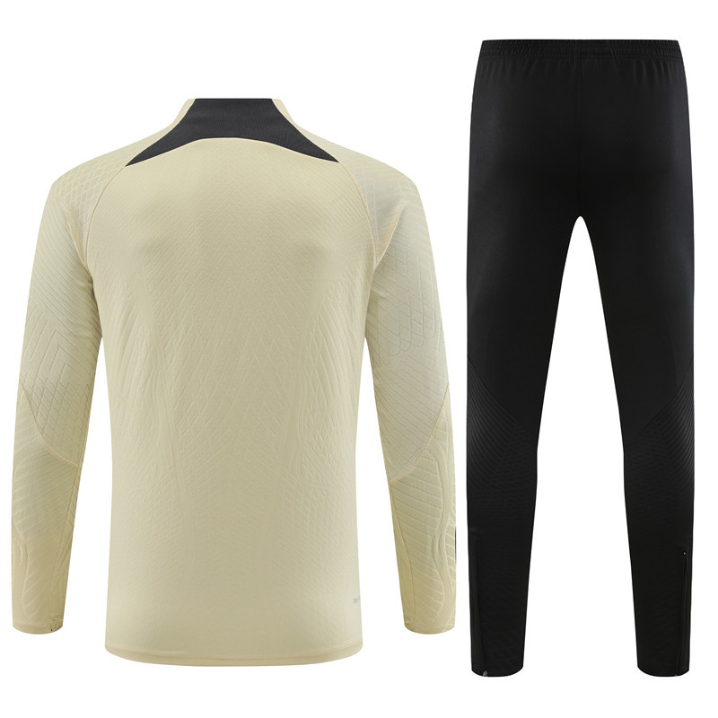 005-100 23-24 Player version PS G Jrdan beige half zipper sweater tracksuit