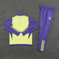 005-105 23-24 Real Madrid yellow with purple half zipper sweater tracksuit