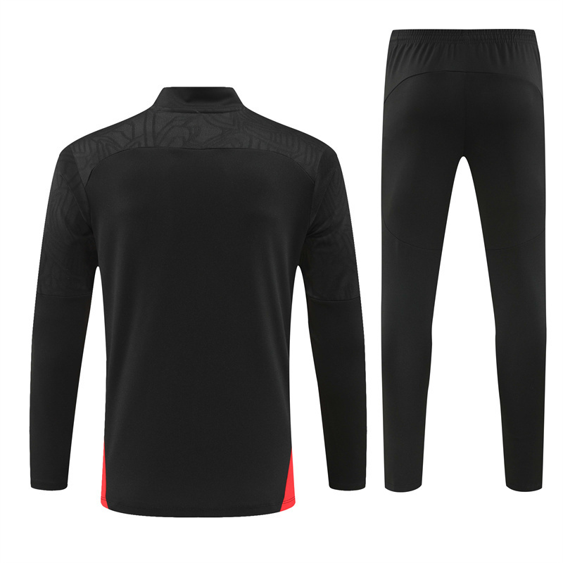 005-107 24-25 AC black with red half zipper training tracksuit