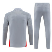 005-108 24-25 AC gray with red half zipper training tracksuit