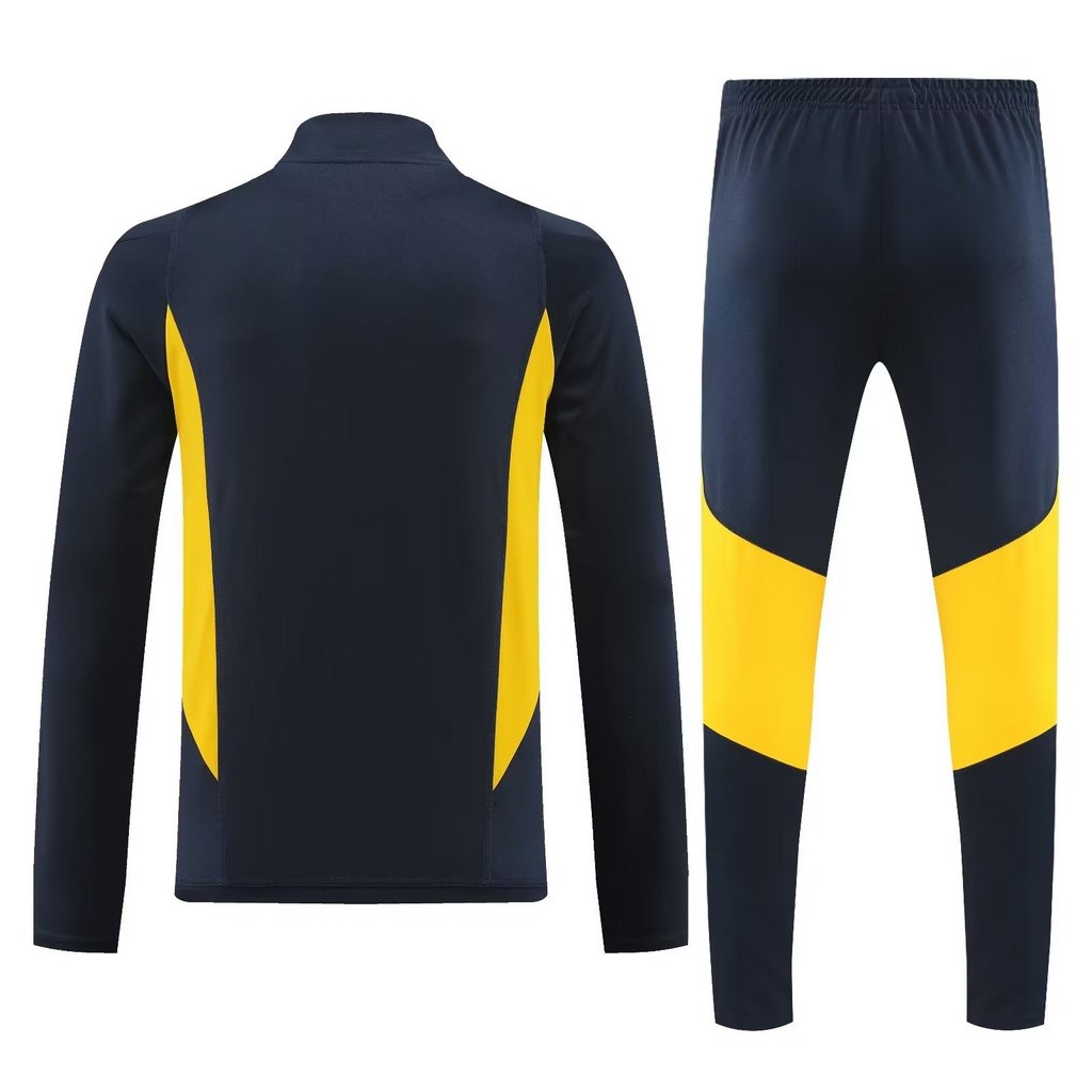 005-11 23-24 Real Madrid navy blue with yellow half zipper sweater tracksuit