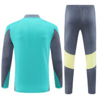 24-25 Ajax green with gray half zipper training tracksuit
