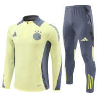 24-25 Ajax light yellow with gray half zipper training tracksuit