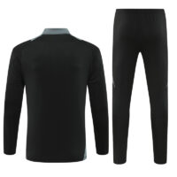 005-112 24-25 Algeria black with gray half zipper training tracksuit