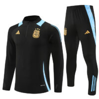 005-113 24-25 Argentina black with blue half zipper training tracksuit