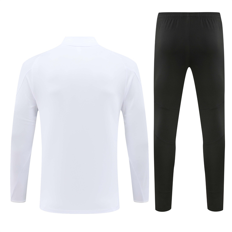 24-25 Argentina white with blue stripe half zipper training tracksuit