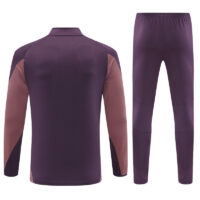 24-25 Arsenal purple with pink stripe half zipper sweater tracksuit