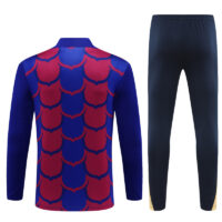 24-25 Bar blue with red half zipper training tracksuit