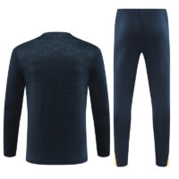 24-25 Bar navy blue with embossing half zipper training tracksuit