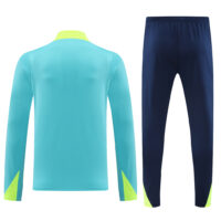 24-25 Brazil light green half zipper training tracksuit