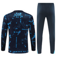 24-25 Chelsea navy blue with light blue pattern half zipper training tracksuit