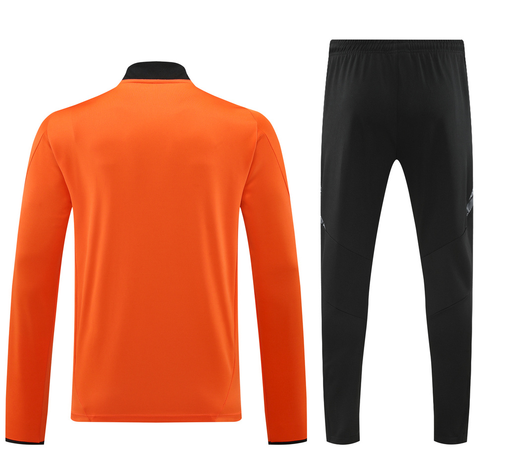 24-25 Colombia orange with black half zipper training tracksuit