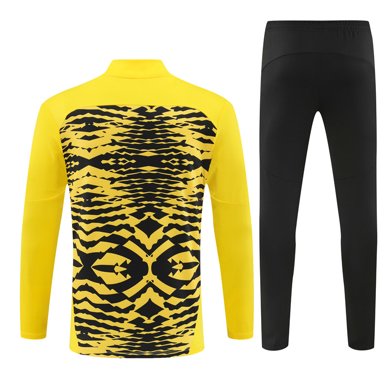 005-134 24-25 Dortmund yellow with black half zipper training tracksuit