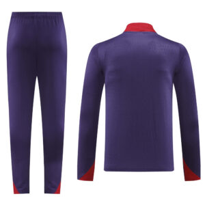 24-25 England purple with red half zipper training tracksuit - Image 5