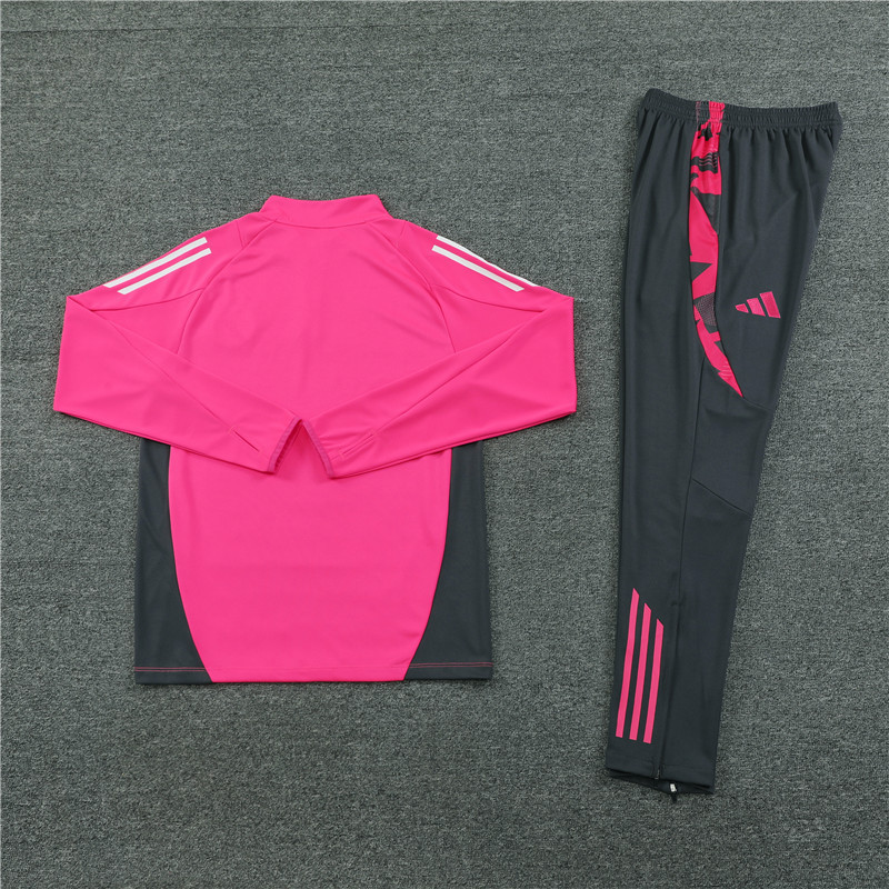 005-139 24-25 Germany pink with gray half zipper training tracksuit