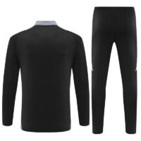 005-140 24-25 Italy black with gray half zipper training tracksuit