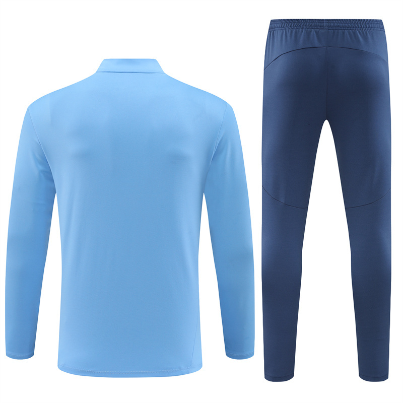 24-25 Man City light blue with embossing half zipper training tracksuit