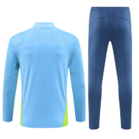 24-25 Man City light blue with green stripe half zipper training tracksuit