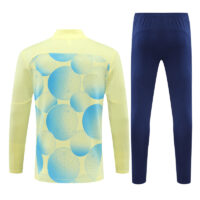 24-25 Man City light yellow with blue half zipper training tracksuit