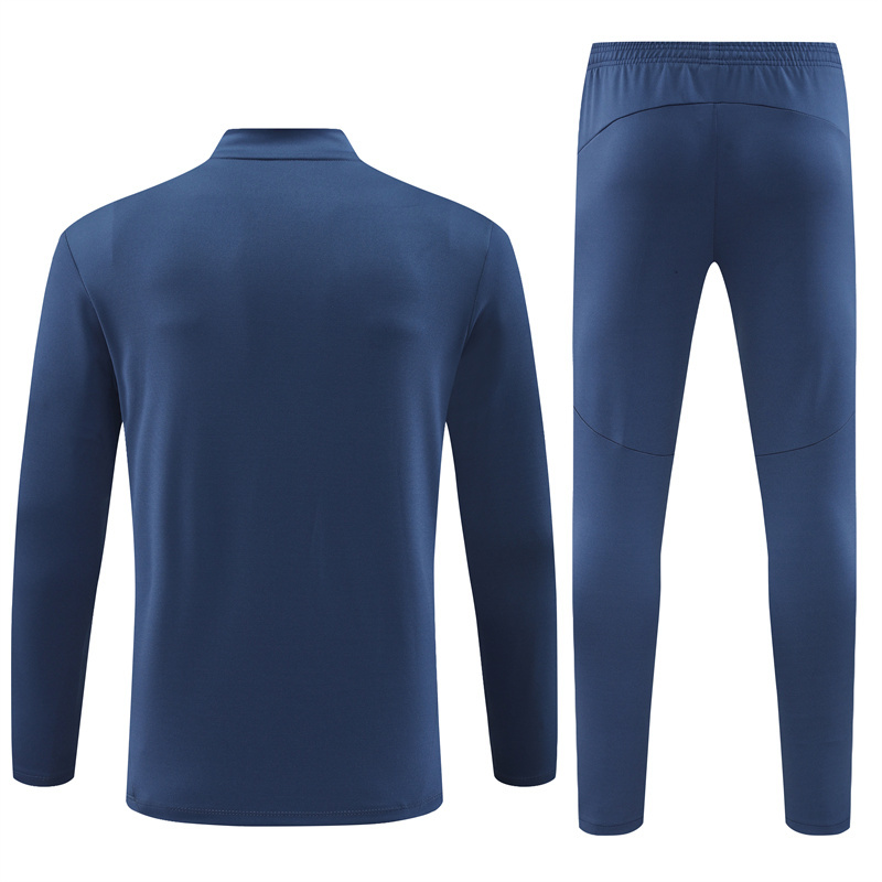 24-25 Man City navy blue with embossing half zipper training tracksuit