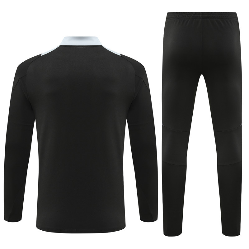 24-25 Manud black with gray half zipper training tracksuit