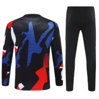 24-25 Manud camo black with red and blue half zipper sweater tracksuit