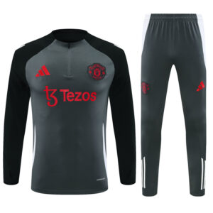 24-25 Manud dark gray with black arm half zipper training tracksuit - Image 5