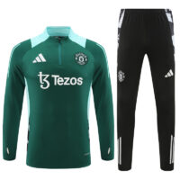 005-157 24-25 Manud green with black half zipper training tracksuit