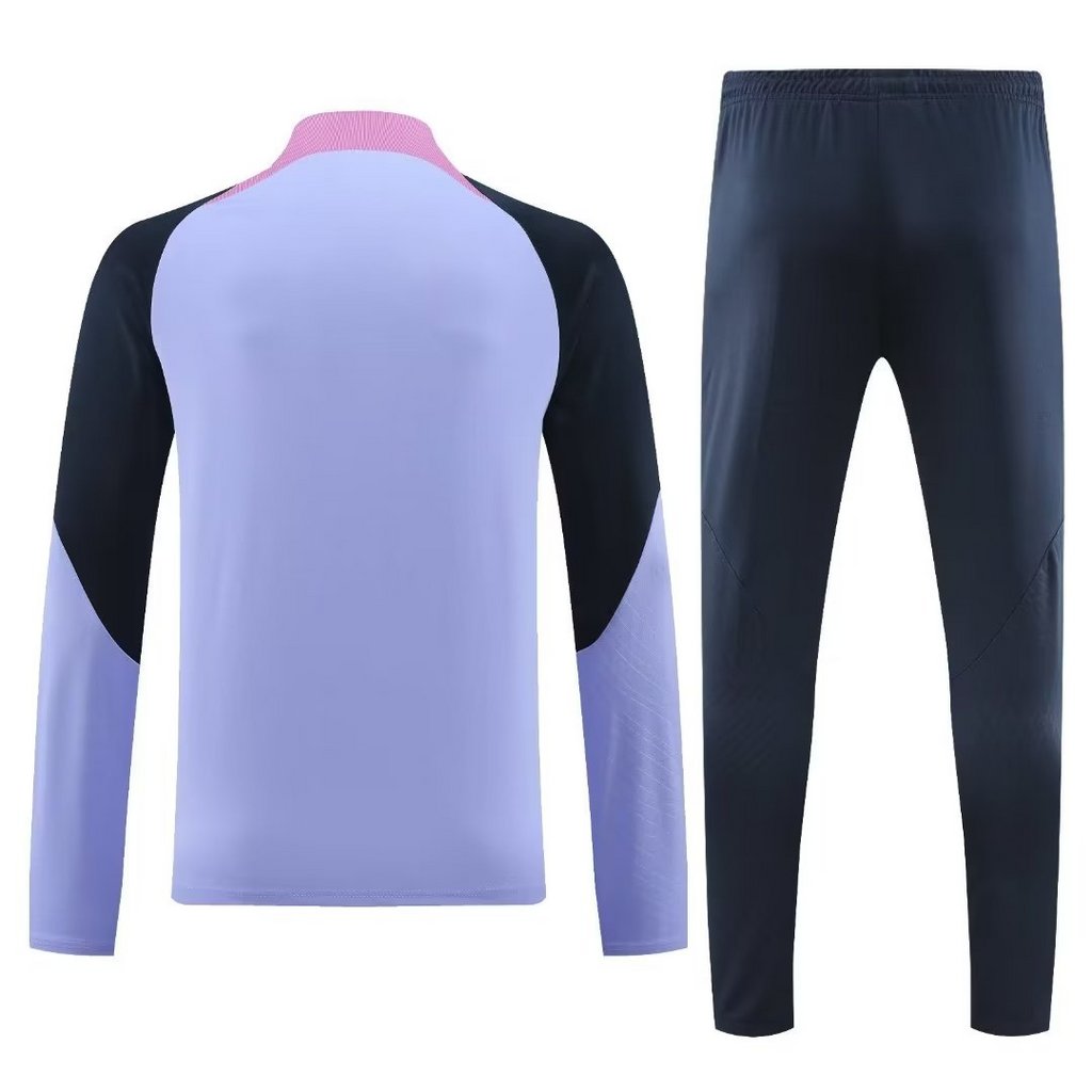 005-16 23-24 Tottenham purple with navy blue half zipper sweater tracksuit