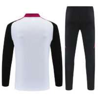005-163 24-25 Manud white with red and black stripe half zipper sweater tracksuit