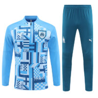 24-25 Marseille camo light blue half zipper training tracksuit