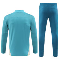 24-25 Marseille lake green with white stripe half zipper training tracksuit