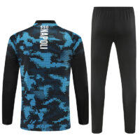 24-25 Napoli black with blue half zipper training tracksuit
