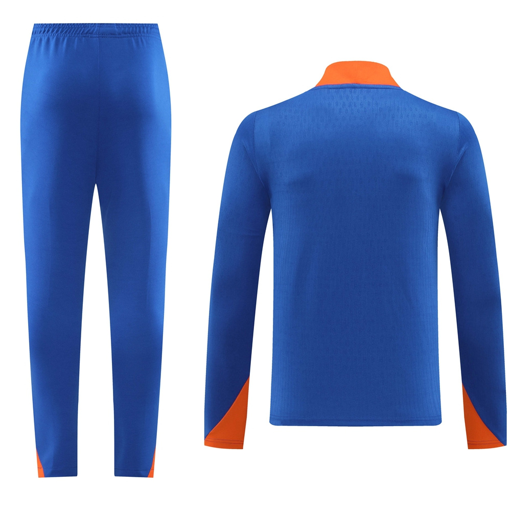 24-25 Netherlands color blue with orange half zipper training tracksuit