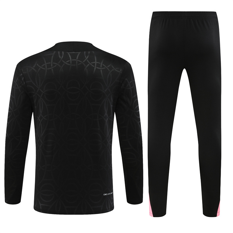 005-173 24-25 PS G Jrdan black with embossing half zipper training tracksuit