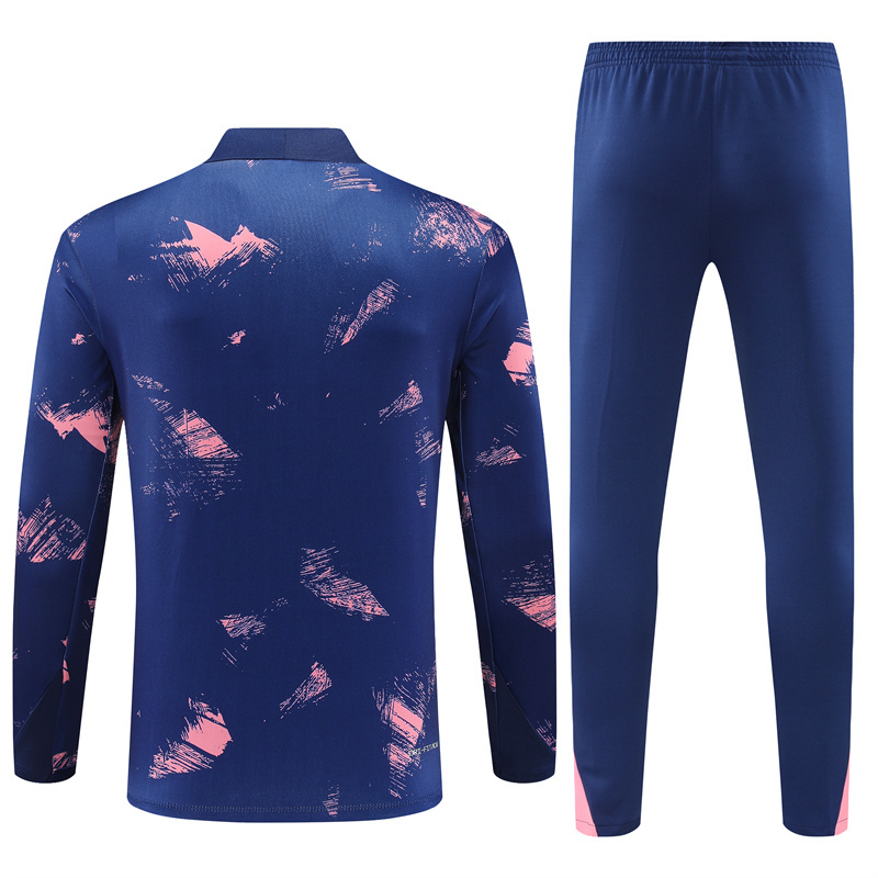 005-176 24-25 PS G navy blue with pink half zipper training tracksuit