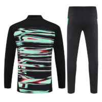 24-25 Portugal black with green half zipper sweater tracksuit