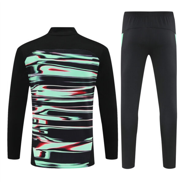 24-25 Portugal black with green half zipper sweater tracksuit - Image 5