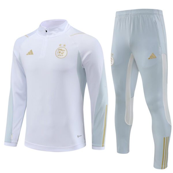 23-24 Algeria white with gray half zipper sweater tracksuit - Image 5