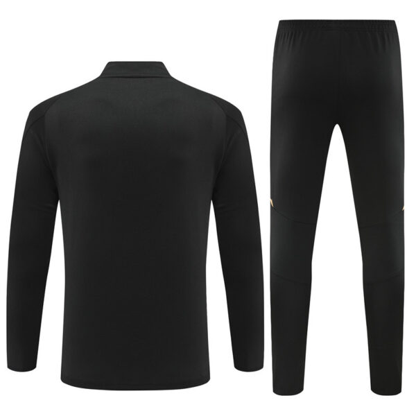 24-25 Real Madrid black with gold half zipper training tracksuit - Image 5