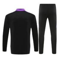 24-25 Real Madrid black with purple half zipper training tracksuit