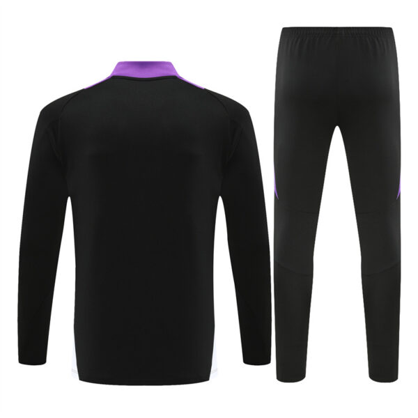 24-25 Real Madrid black with purple half zipper training tracksuit - Image 5