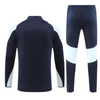 24-25 Real Madrid navy blue with light blue half zipper training tracksuit