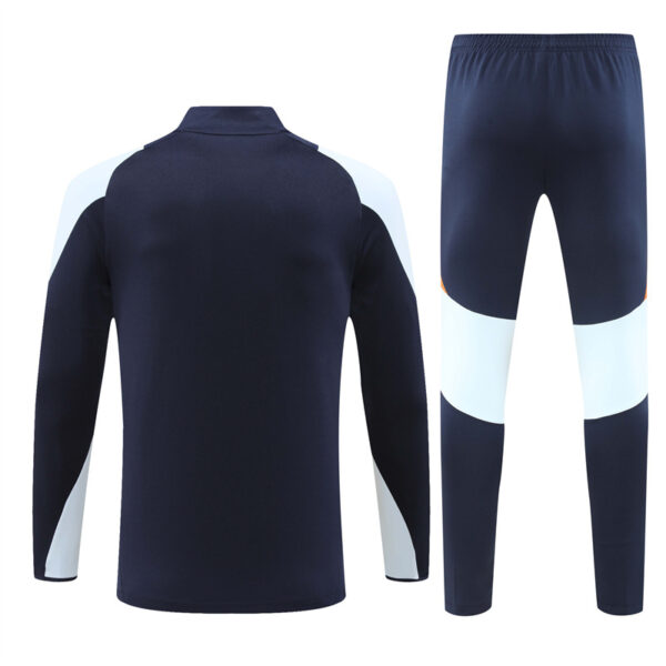 24-25 Real Madrid navy blue with light blue half zipper training tracksuit - Image 5