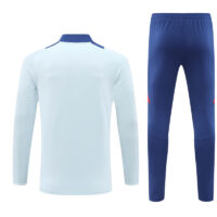 005-198 24-25 Spain light blue with red stripe half zipper training tracksuit