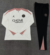 player version 24-25 PS G Jrdan white with pink half zipper training tracksuit
