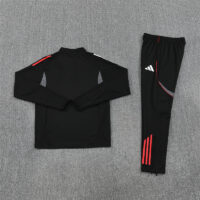 005-202 25-26 Ajax black with gray stripe half zipper sweater tracksuit