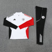 25-26 Ajax white with black and red stripe half zipper sweater tracksuit